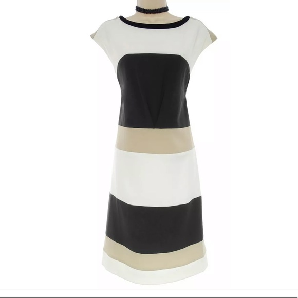 Studio One Dresses & Skirts - 16 XL 1X NEUTRAL COLORBLOCK SHEATH Dress Plus Size
